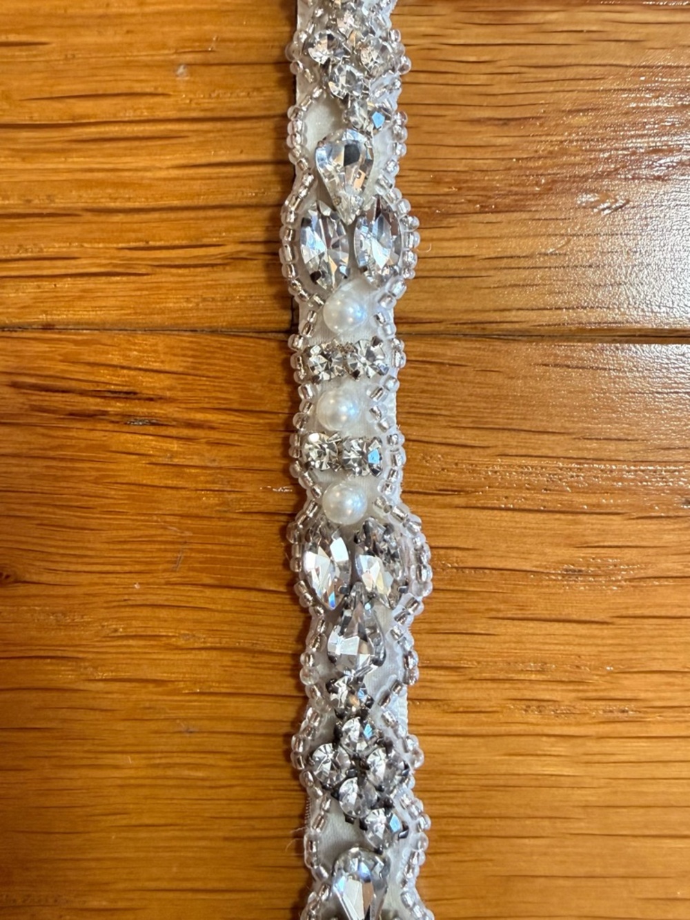 Lulu’s Ivory Silver Rhinestone and Pearl Belt - Picture 5 of 5